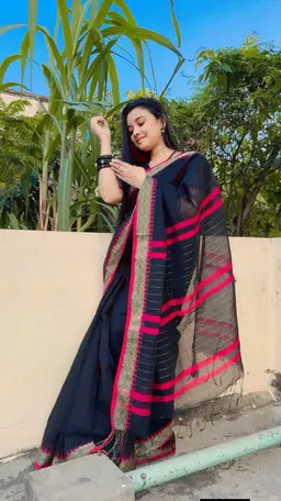 সুতি এবং সিল্কের কম্বিনেশন ১৩হাত+ শাড়ি